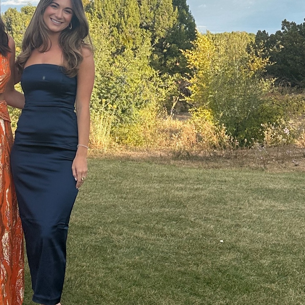 Abercrombie & Fitch Elegant Navy Blue Strapless Dress